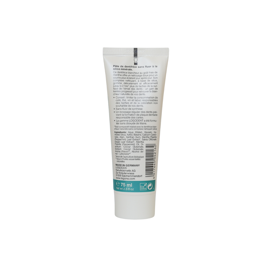 LOGONA - Dentifrice Blancheur Naturelle sans fluor, 75 ml