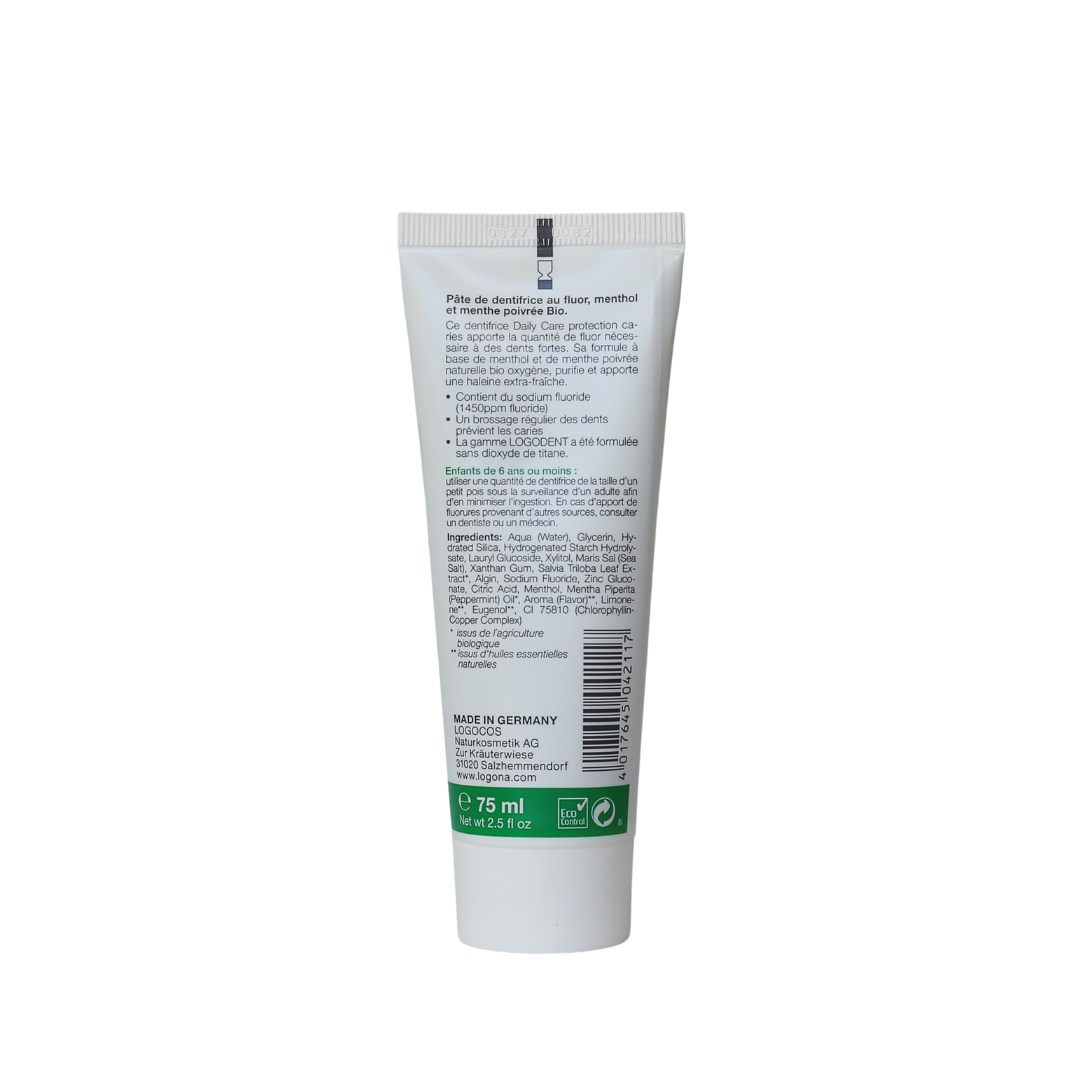 LOGONA - Dentifrice Daily Care extra frais au fluor, 75 ml