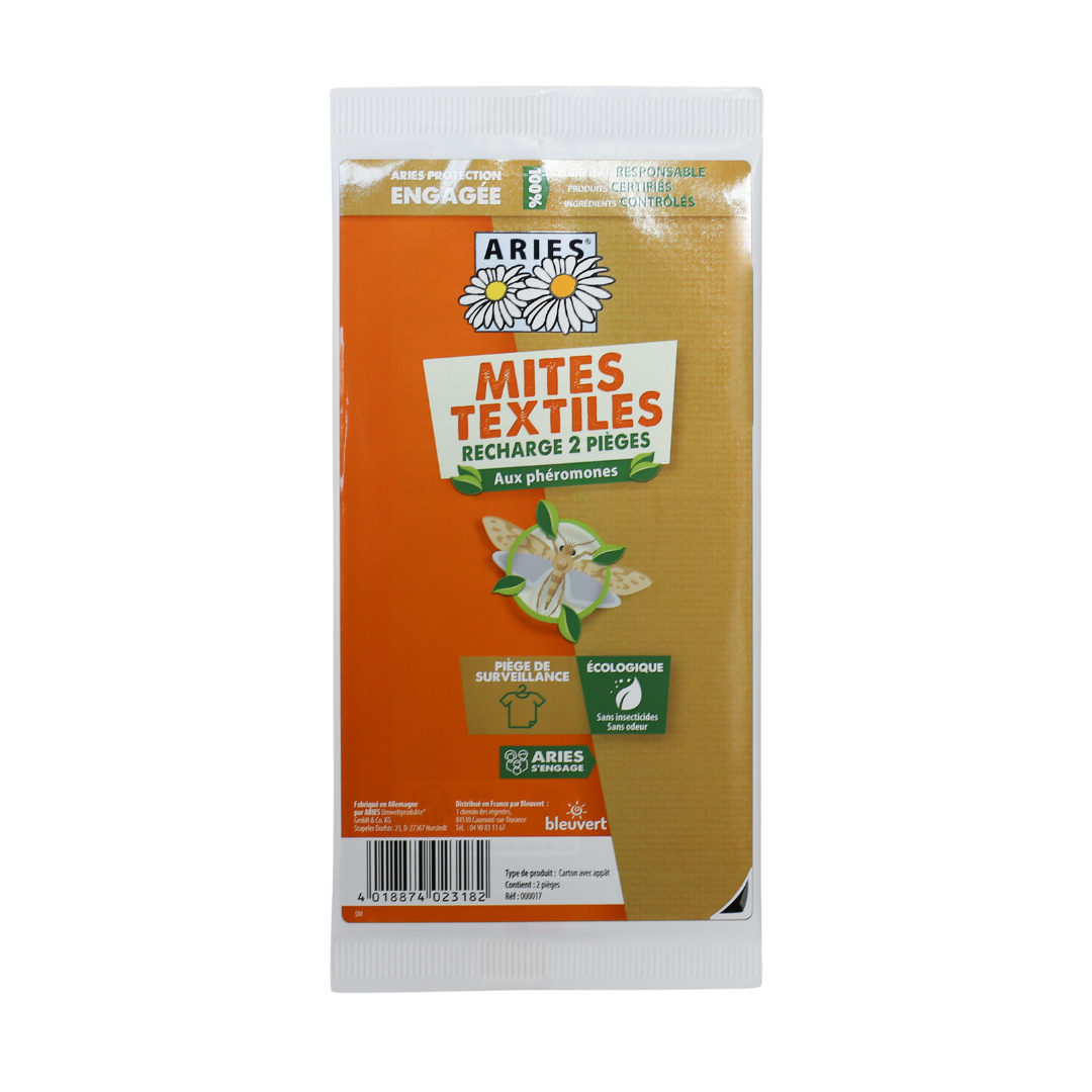 ARIES - Recharge pièges Mites textiles, 2 unités