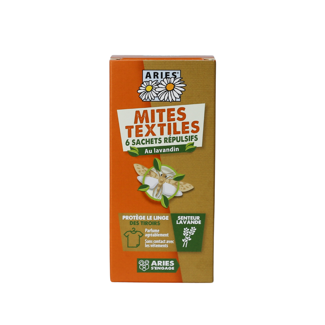 ARIES - Sachets protection des tiroirs Mites textiles, 6 unités