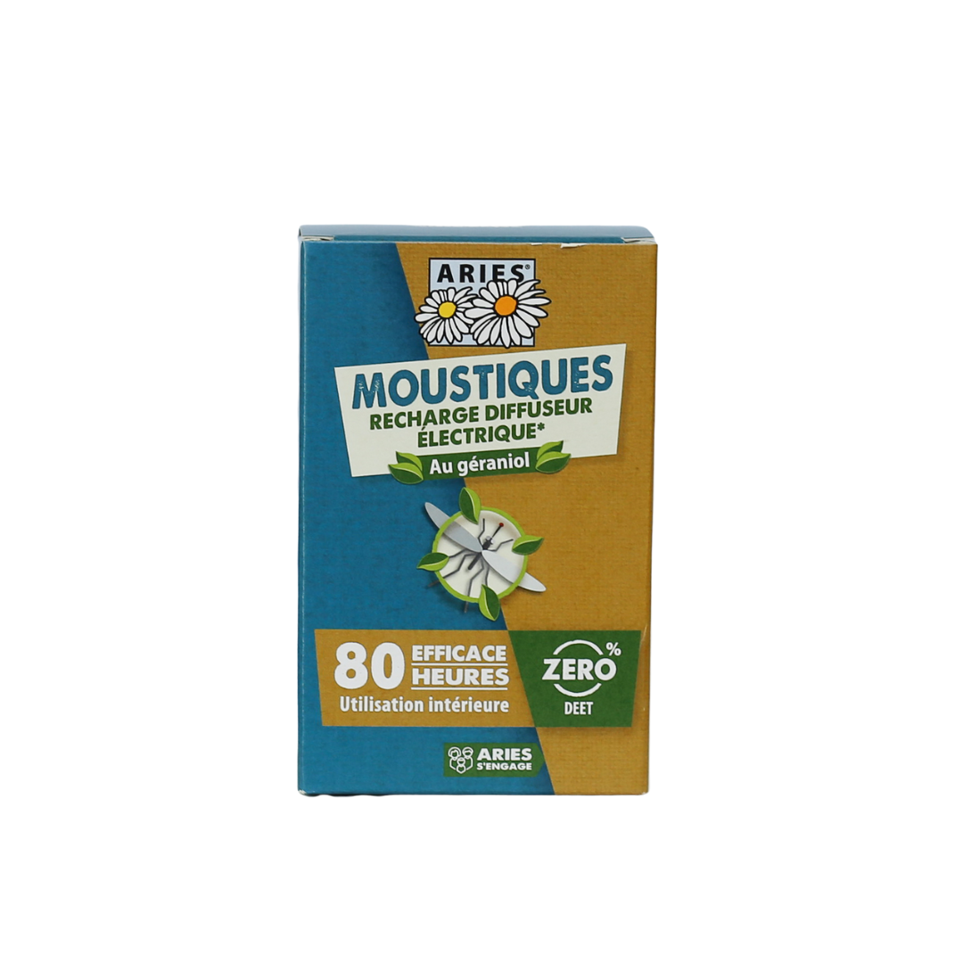 ARIES - Recharge diffuseur Moustiques + 10 plaquettes + 10 ml