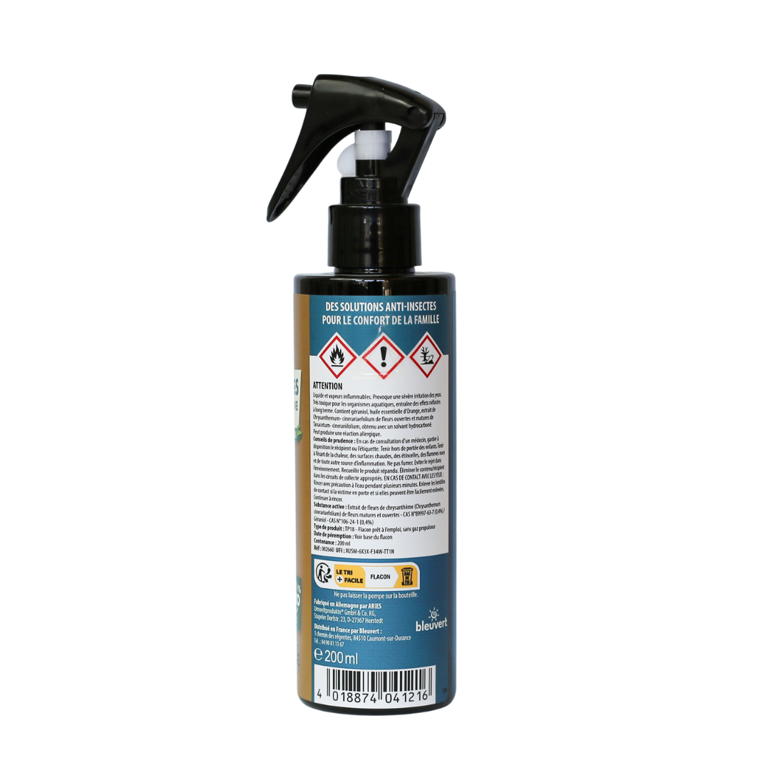 ARIES - Spray moustiques atmosphère et tissus, 200 ml