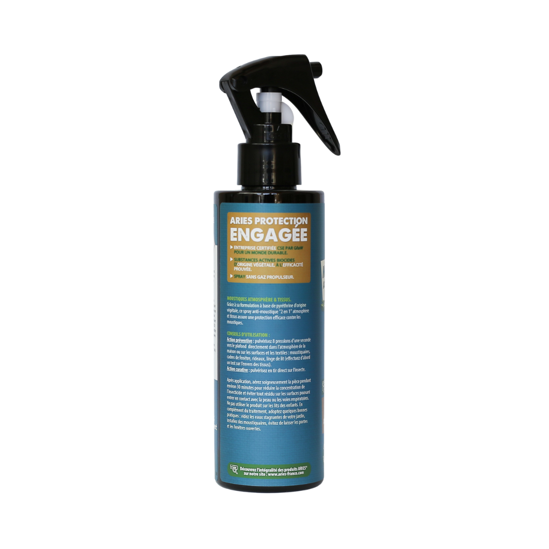 ARIES - Spray moustiques atmosphère et tissus, 200 ml
