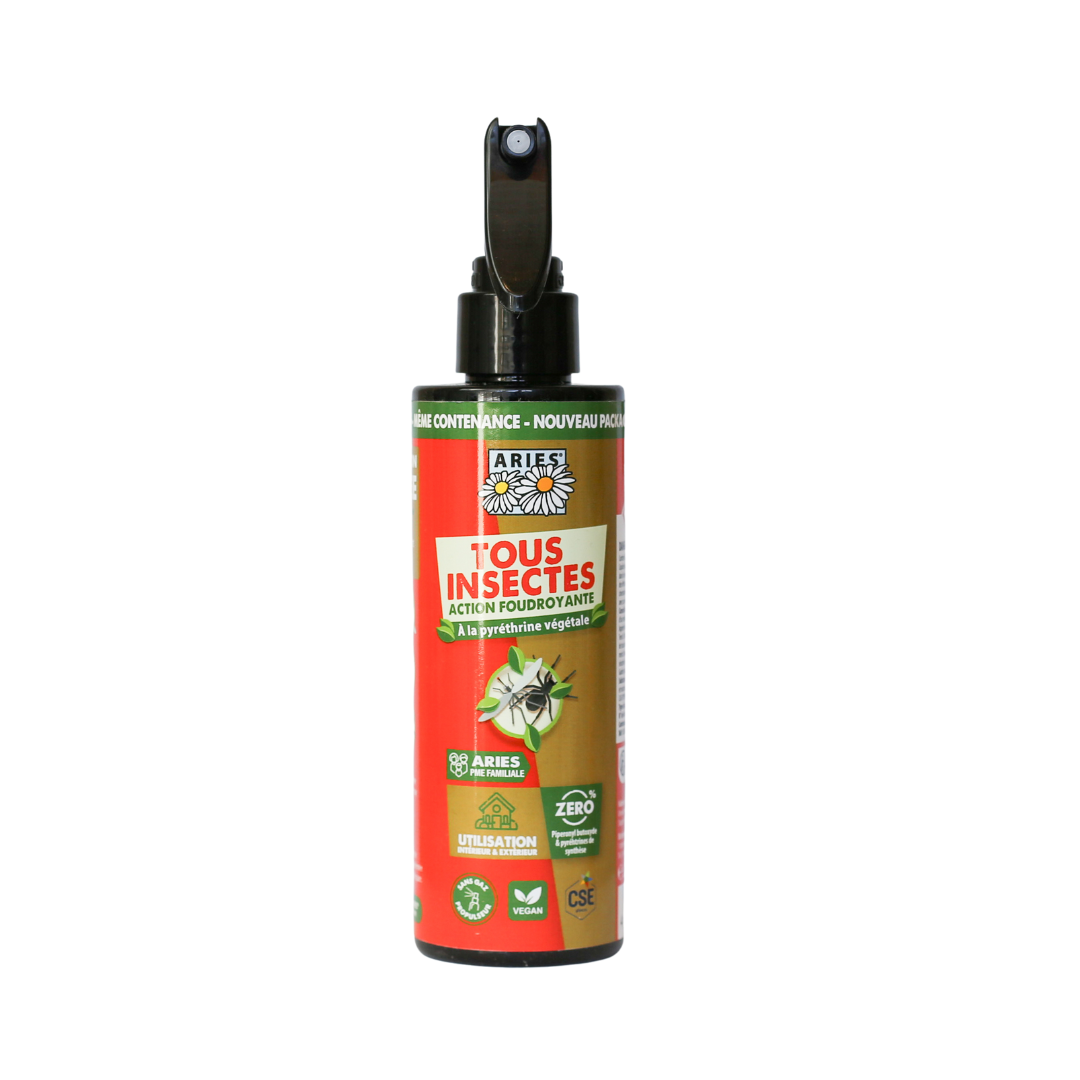 ARIES - Spray insecticide action foudroyante Tous insectes, 200 ml