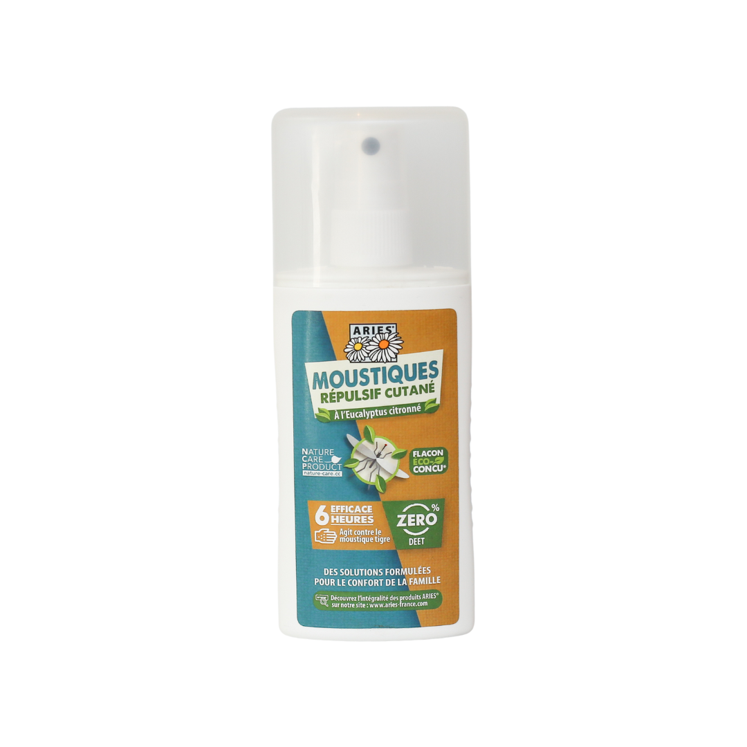 ARIES - Spray répulsif cutané Moustiques efficace 6 heures, 100 ml