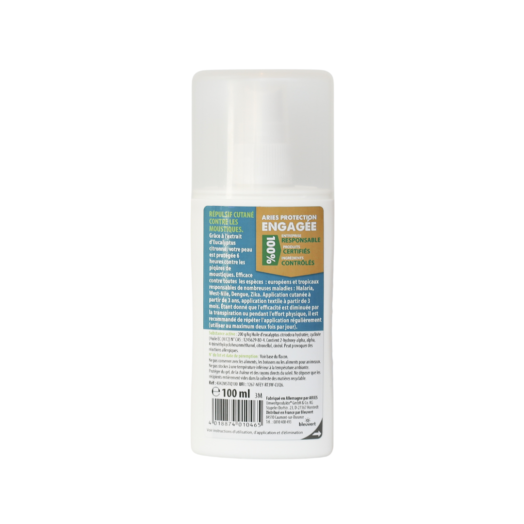 ARIES - Spray répulsif cutané Moustiques efficace 6 heures, 100 ml