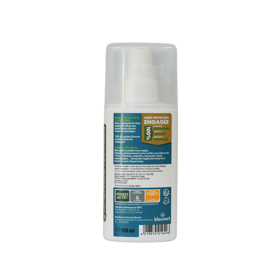 ARIES - Spray répulsif textile Moustiques,  100 ml