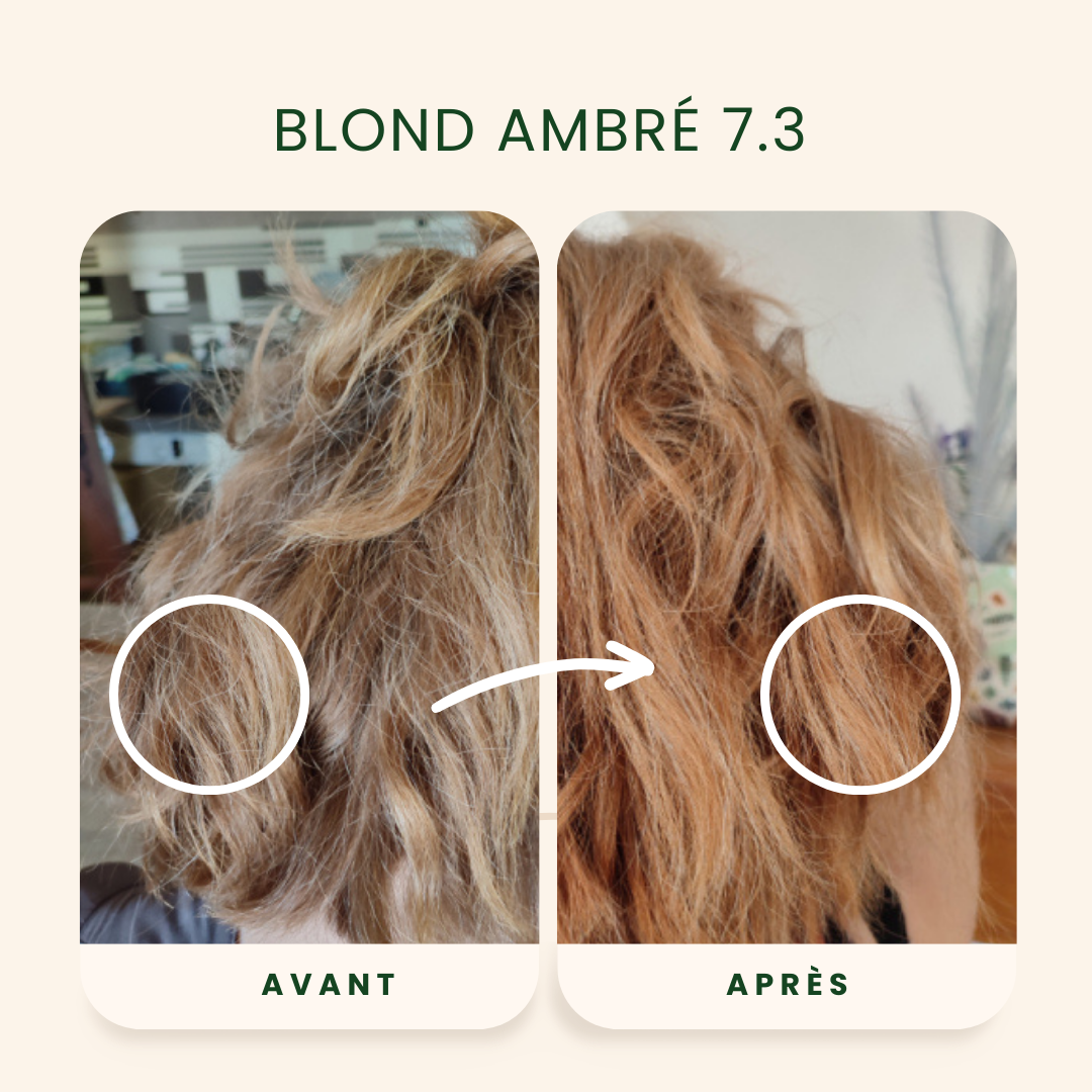 EMBLICA - Coloration végétale “7.3 Blond Ambré”, 100 g