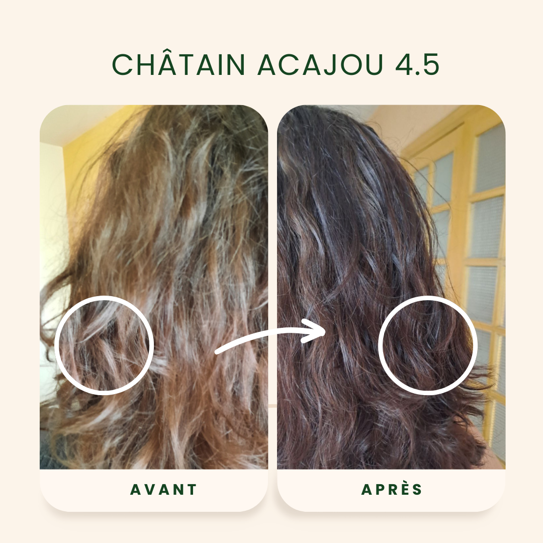 EMBLICA - Coloration végétale “4.5 Châtain Acajou”, 100 g