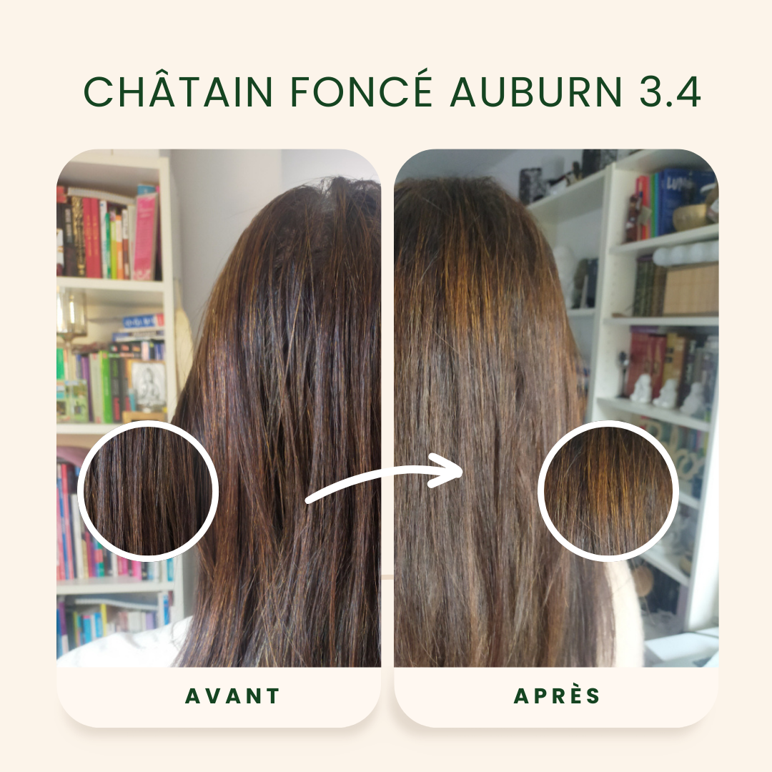 EMBLICA - Coloration végétale “3.4 Châtain Foncé Auburn”, 100 g