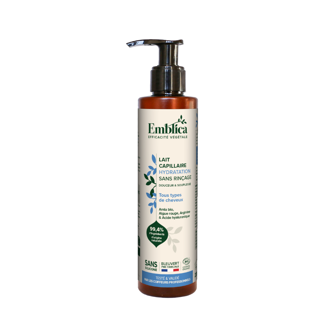 EMBLICA - Lait capillaire sans rinçage Hydratation, 200 ml