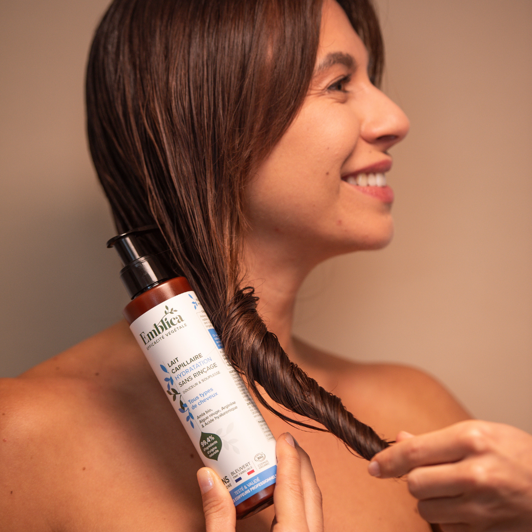 EMBLICA - Lait capillaire sans rinçage Hydratation, 200 ml
