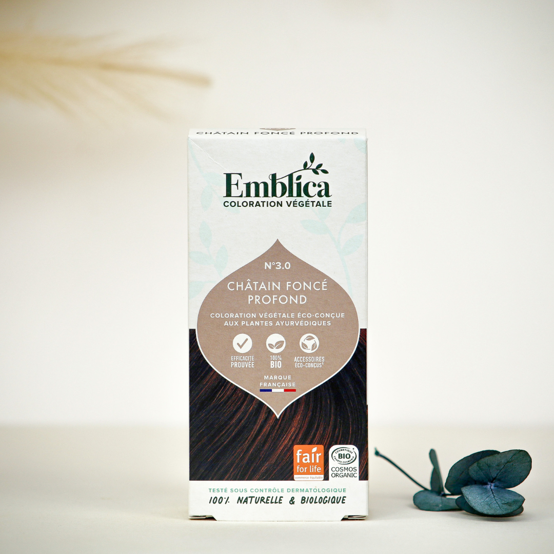 EMBLICA Coloration végétale 3.0 châtain foncé profond 100g | BLEUVERT