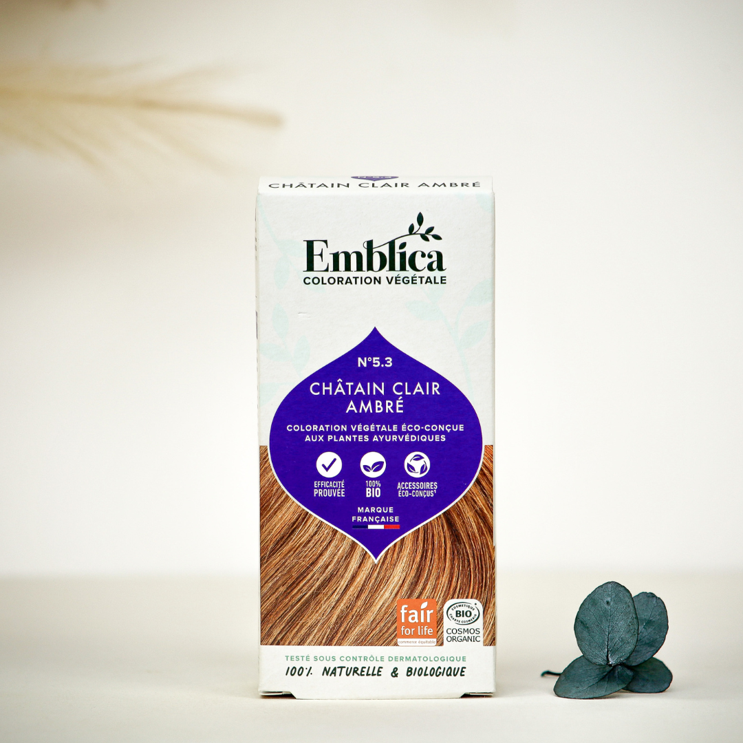 EMBLICA Coloration végétale 5.3 châtain clair ambré 100g | BLEUVERT