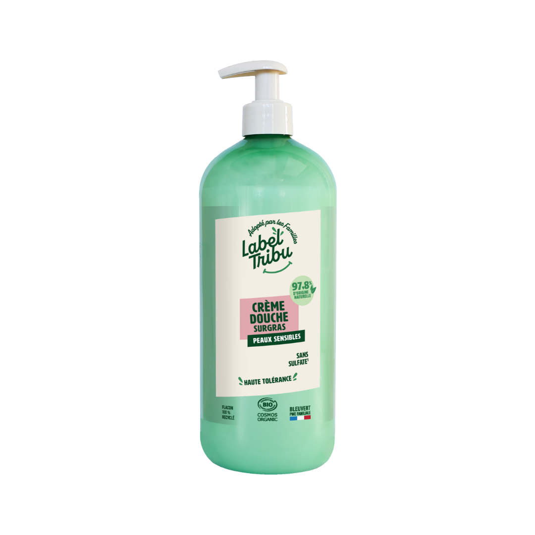 LABEL TRIBU - Crème de douche surgras Peaux sensibles, 1 L