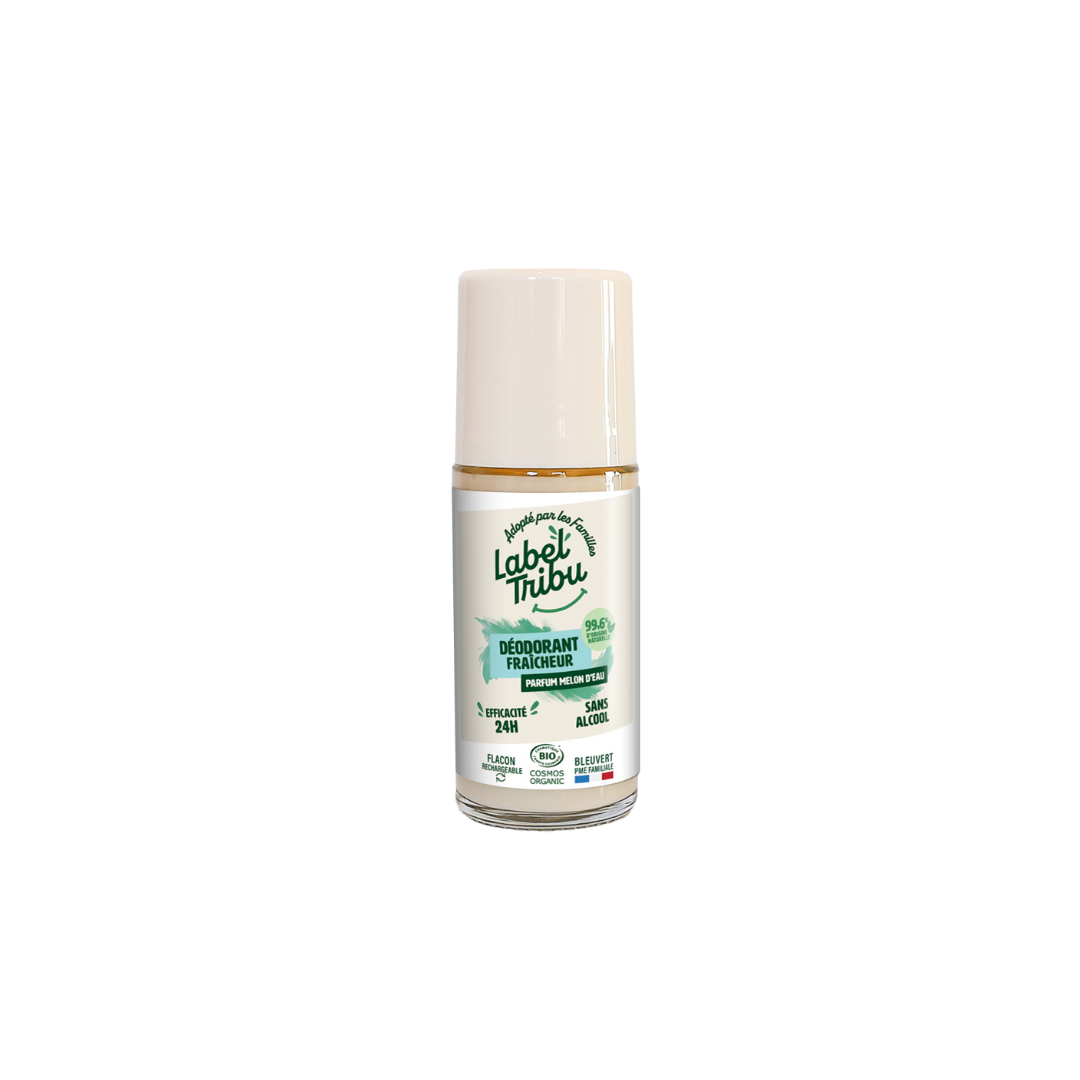 LABEL TRIBU - Déodorant Melon d'Eau, Roll-on rechargeable, 50 ml