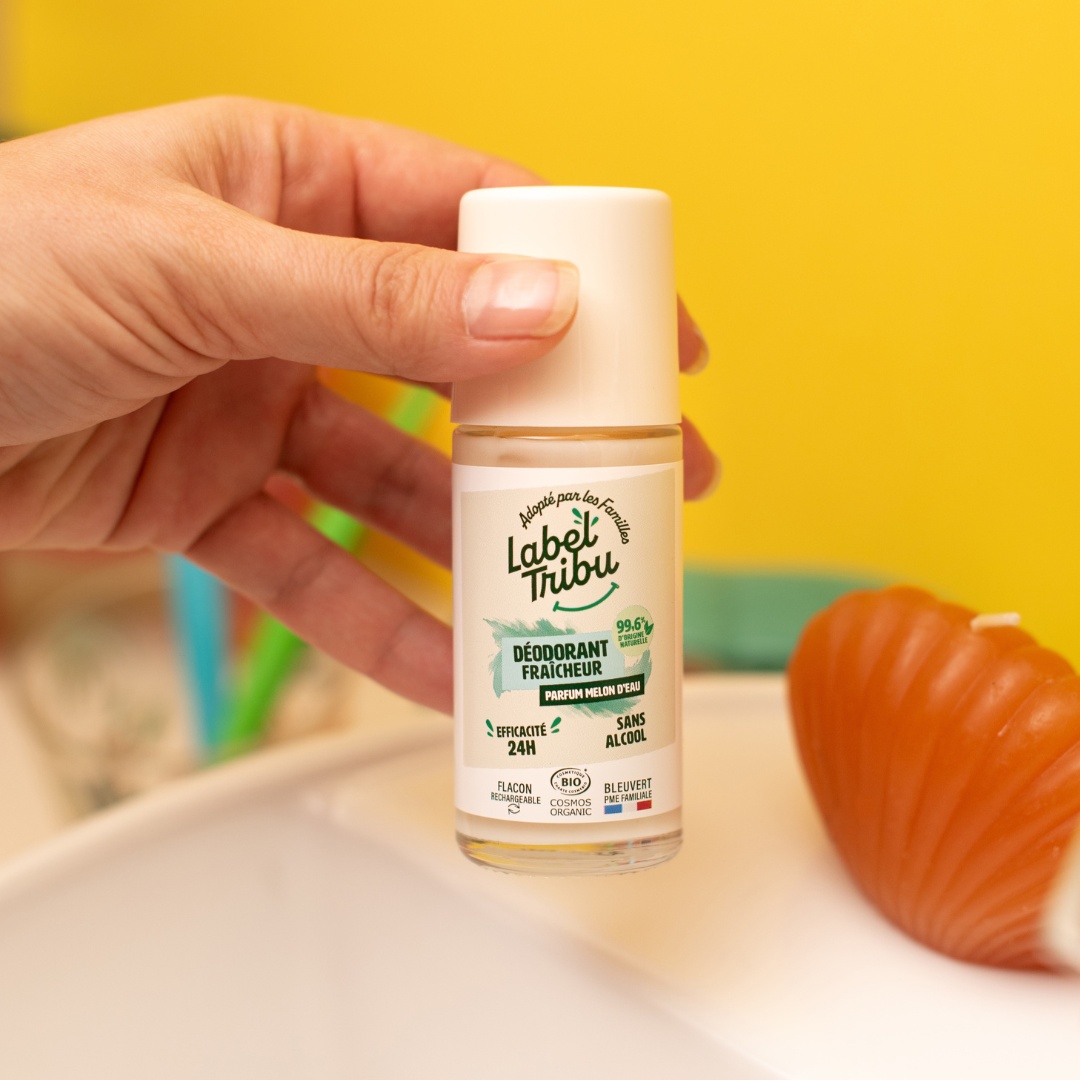 LABEL TRIBU - Déodorant Melon d'Eau, Roll-on rechargeable, 50 ml