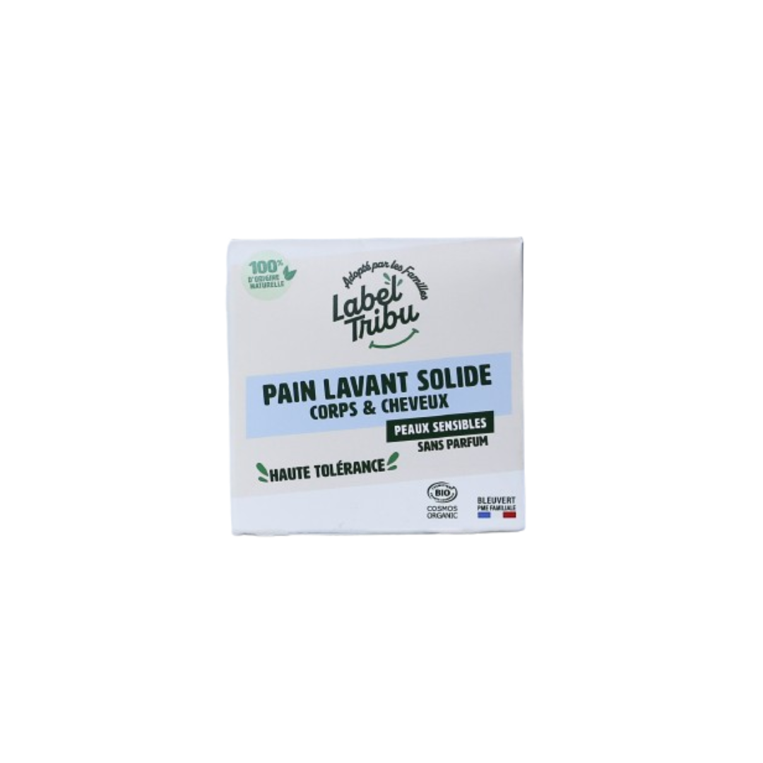 LABEL TRIBU - Pain lavant corps & cheveux sans parfum, 110 g