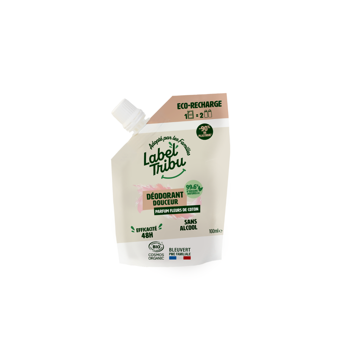 LABEL TRIBU - Recharge déodorant Fleurs de Coton, 100 ml