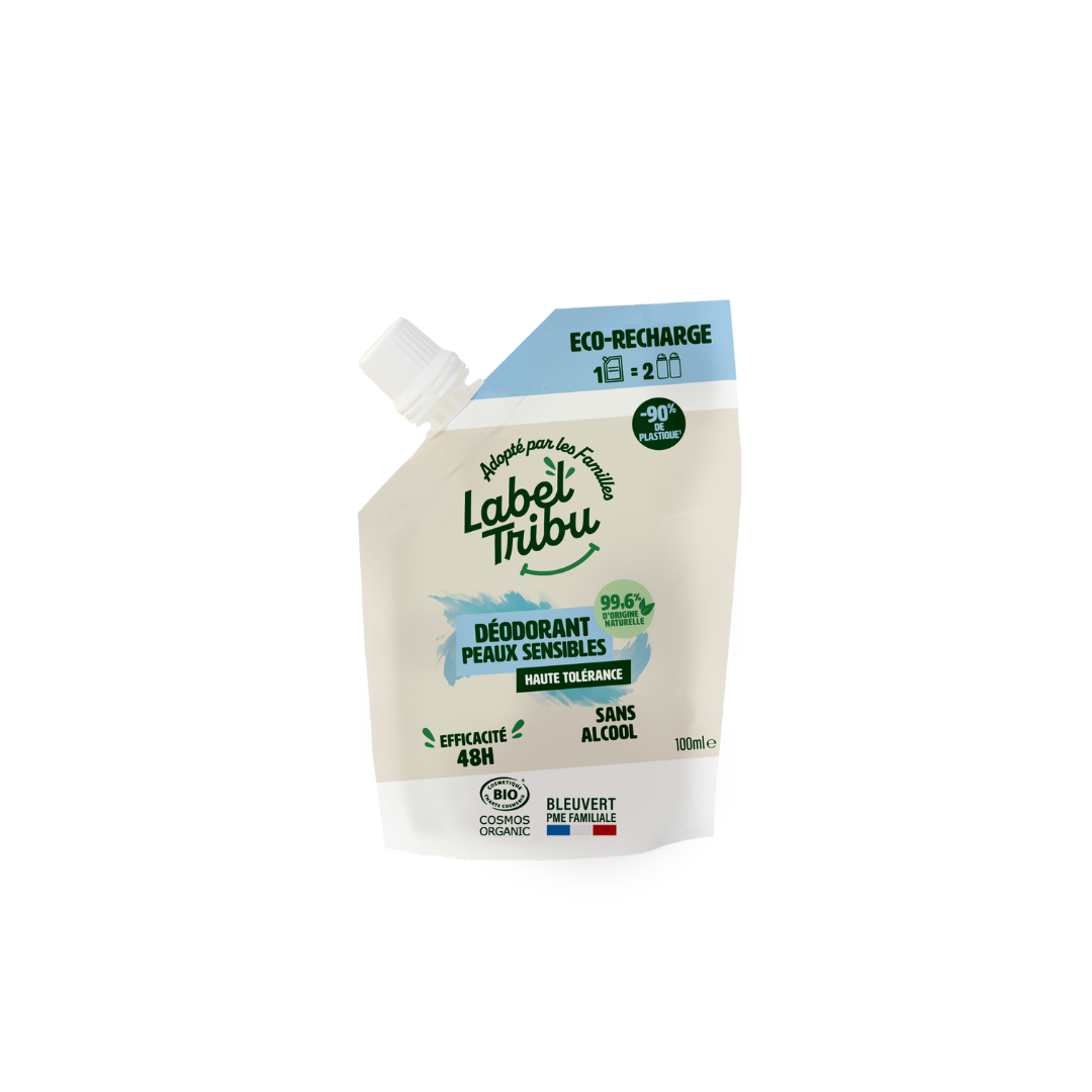 LABEL TRIBU - Recharge déodorant peaux sensibles, 100 ml