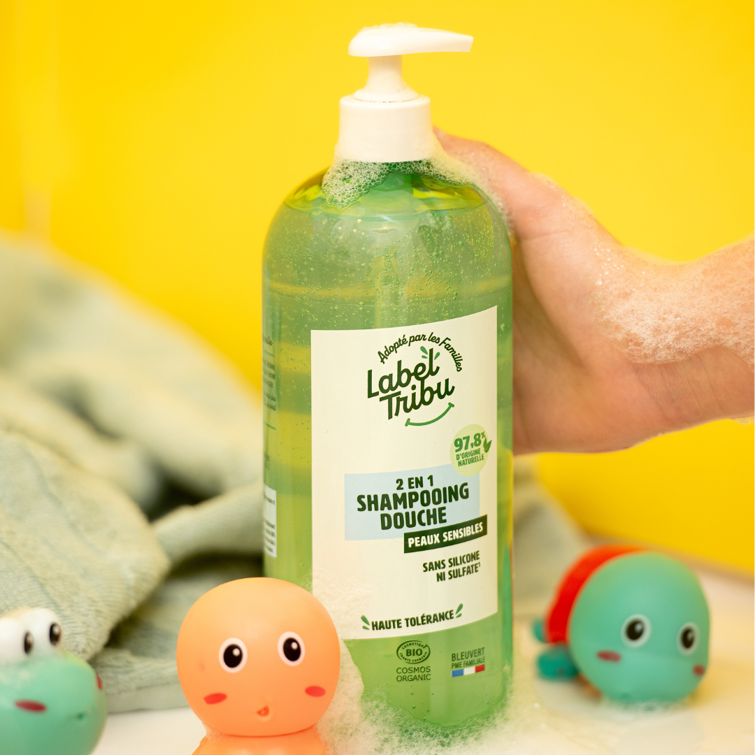 LABEL TRIBU - Shampooing douche 2en1 Peaux sensibles, 1 L