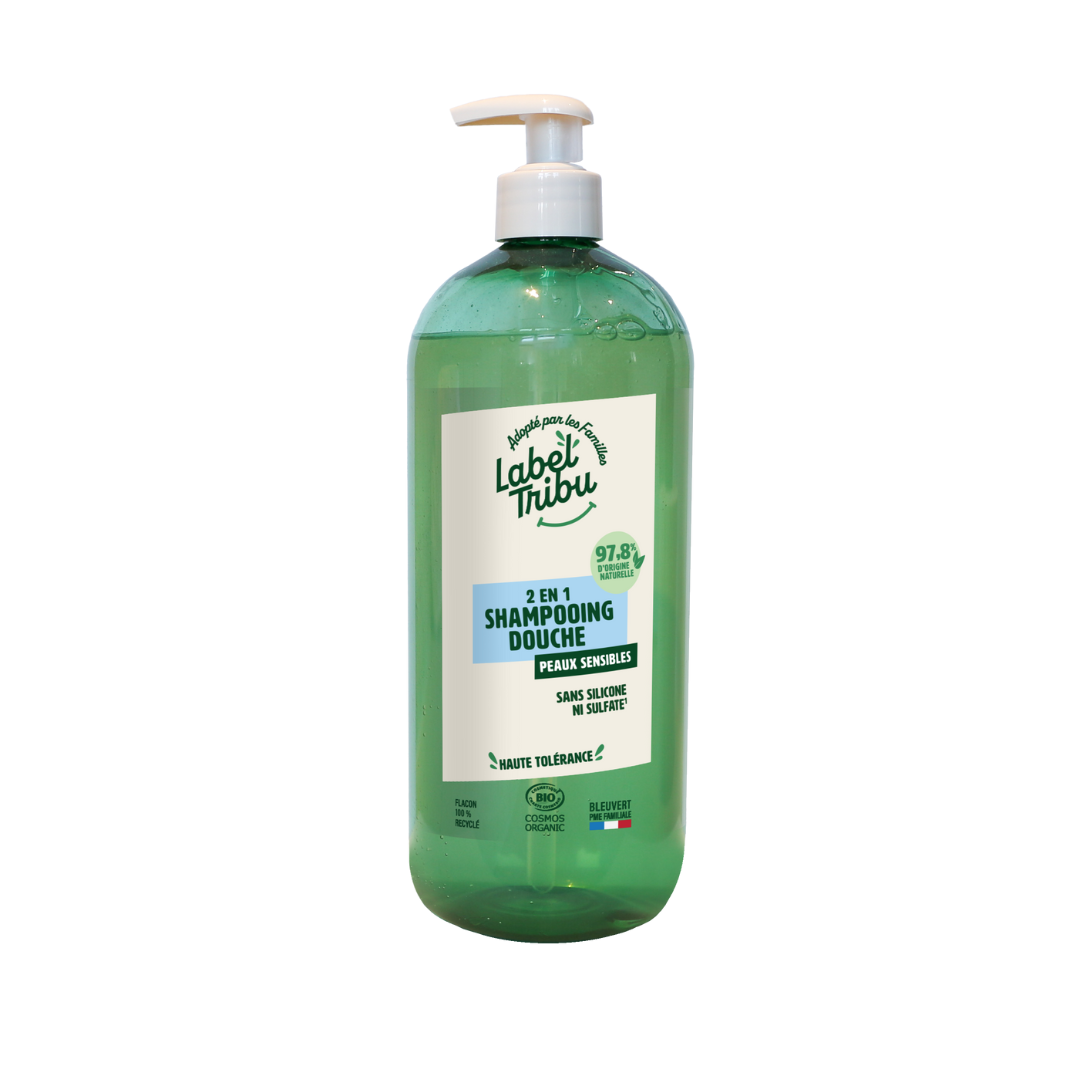 LABEL TRIBU - Shampooing douche 2en1 Peaux sensibles, 1 L