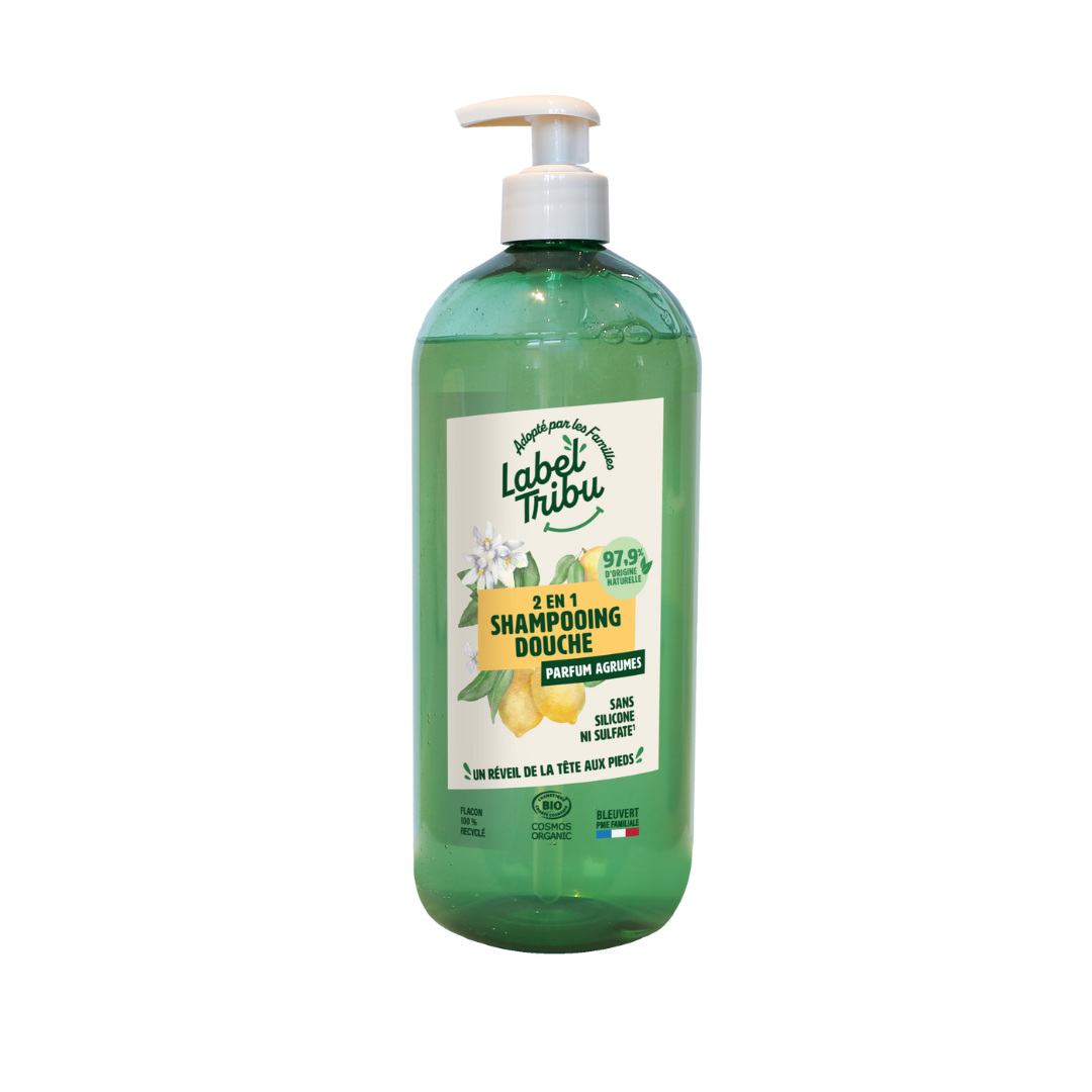 LABEL TRIBU - Shampooing douche 2en1 Agrumes, 1 L